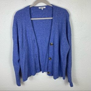 Madewell Courtland Cardigan Blue Sweater Size Large Slouchy Lagenlook
